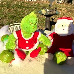 Rudolph the Red Nose Reindeer Build a Bear Plush Duo 14” Like New Santa Dr Suess